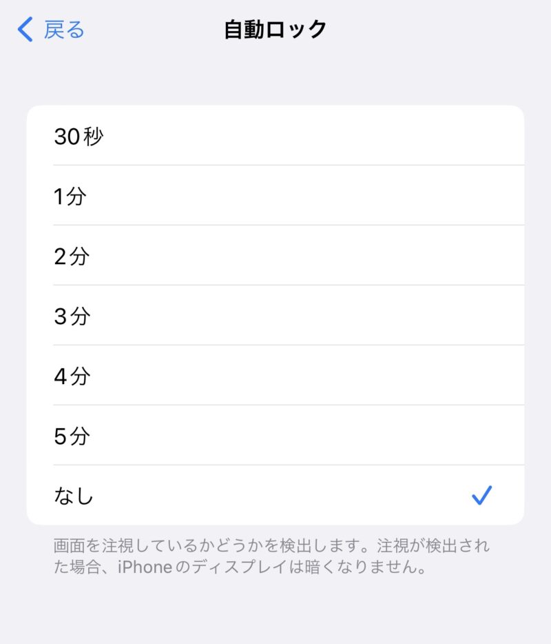 iPhone 設定画面